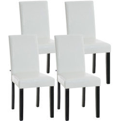 Set De 4 Sillas De Comedor Ina ~ Base En Negro Blanco