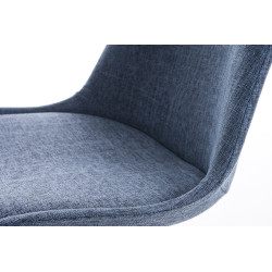 Silla De Comedor Pegleg Rund En Tela Azul,Natural