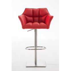 Taburete De Bar Damaso Rojo,Acero inoxidable