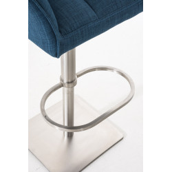 Taburete De Bar Damaso En Tela Azul,Acero inoxidable