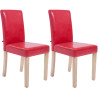 Set De 2 Sillas De Comedor Ina Madera Natural Rojo