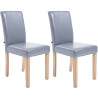 Set De 2 Sillas De Comedor Ina Madera Natural Gris