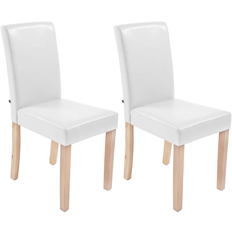 Set De 2 Sillas De Comedor Ina Madera Natural Blanco