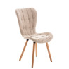 Silla de Comedor Elda Tapizada en Tela Crema