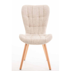 Silla de Comedor Elda Tapizada en Tela Crema