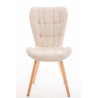 Silla de Comedor Elda Tapizada en Tela Crema