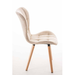Silla de Comedor Elda Tapizada en Tela Crema