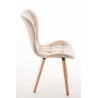 Silla de Comedor Elda Tapizada en Tela Crema