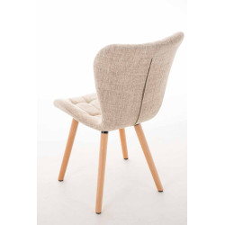 Silla de Comedor Elda Tapizada en Tela Crema