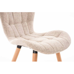 Silla de Comedor Elda Tapizada en Tela Crema