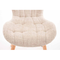 Silla de Comedor Elda Tapizada en Tela Crema