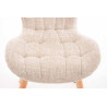 Silla de Comedor Elda Tapizada en Tela Crema