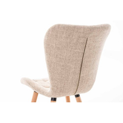 Silla de Comedor Elda Tapizada en Tela Crema