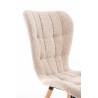 Silla de Comedor Elda Tapizada en Tela Crema