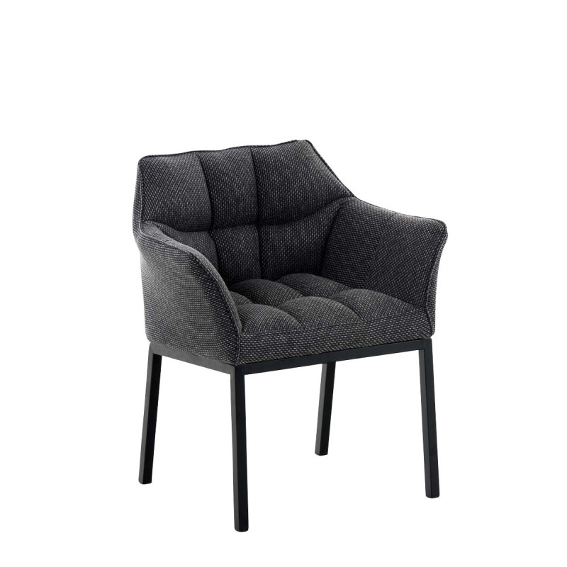 Sillón De Salón Octavia En Tela Gris titanio,Negro