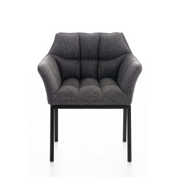 Sillón De Salón Octavia En Tela Gris titanio,Negro