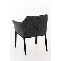Sillón De Salón Octavia En Tela Gris titanio,Negro