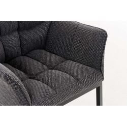 Sillón De Salón Octavia En Tela Gris titanio,Negro