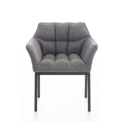 Sillón De Salón Octavia En Tela Gris titanio,Negro