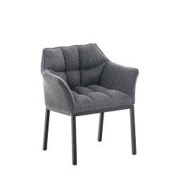 Sillón De Salón Octavia En Tela Gris titanio,Negro