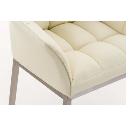Sillón De Salón Octavia En Estilo Chesterfield Crema,Acero inoxidable