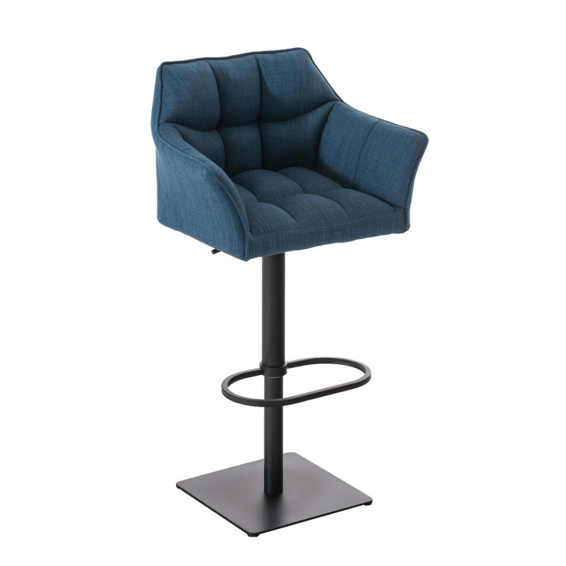 Taburete De Bar Damaso En Tela Azul,Negro