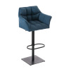 Taburete De Bar Damaso En Tela Azul,Negro
