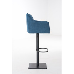 Taburete De Bar Damaso En Tela Azul,Negro