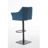 Taburete De Bar Damaso En Tela Azul,Negro