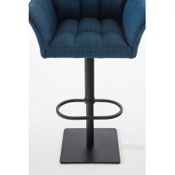 Taburete De Bar Damaso En Tela Azul,Negro