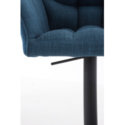 Taburete De Bar Damaso En Tela Azul,Negro