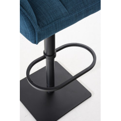 Taburete De Bar Damaso En Tela Azul,Negro