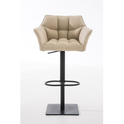 Taburete De Bar Damaso En Tela Crema,Negro