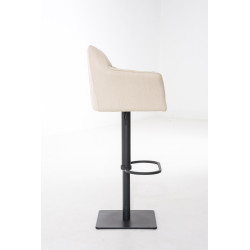 Taburete De Bar Damaso En Tela Crema,Negro