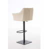 Taburete De Bar Damaso En Tela Crema,Negro
