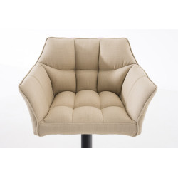 Taburete De Bar Damaso En Tela Crema,Negro