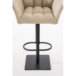 Taburete De Bar Damaso En Tela Crema,Negro
