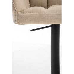 Taburete De Bar Damaso En Tela Crema,Negro