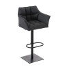Taburete De Bar Damaso En Tela Gris oscuro,Negro