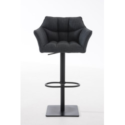 Taburete De Bar Damaso En Tela Gris oscuro,Negro
