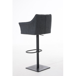 Taburete De Bar Damaso En Tela Gris oscuro,Negro