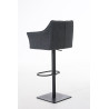 Taburete De Bar Damaso En Tela Gris oscuro,Negro