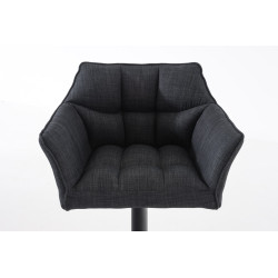 Taburete De Bar Damaso En Tela Gris oscuro,Negro