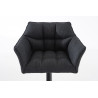 Taburete De Bar Damaso En Tela Gris oscuro,Negro
