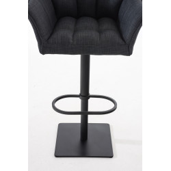 Taburete De Bar Damaso En Tela Gris oscuro,Negro