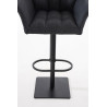 Taburete De Bar Damaso En Tela Gris oscuro,Negro