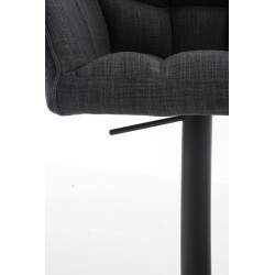 Taburete De Bar Damaso En Tela Gris oscuro,Negro