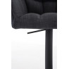 Taburete De Bar Damaso En Tela Gris oscuro,Negro