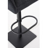 Taburete De Bar Damaso En Tela Gris oscuro,Negro