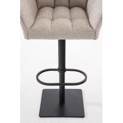 Taburete De Bar Damaso En Tela Marfil,Negro